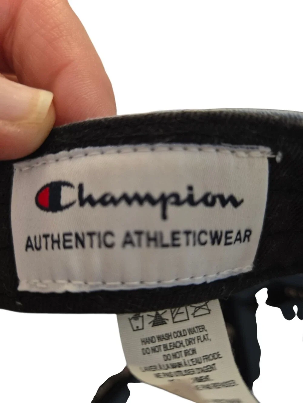 🧢 Champion Script Logo Adjustable Dad Hat | Blue Baseball Cap | Authentic Athle